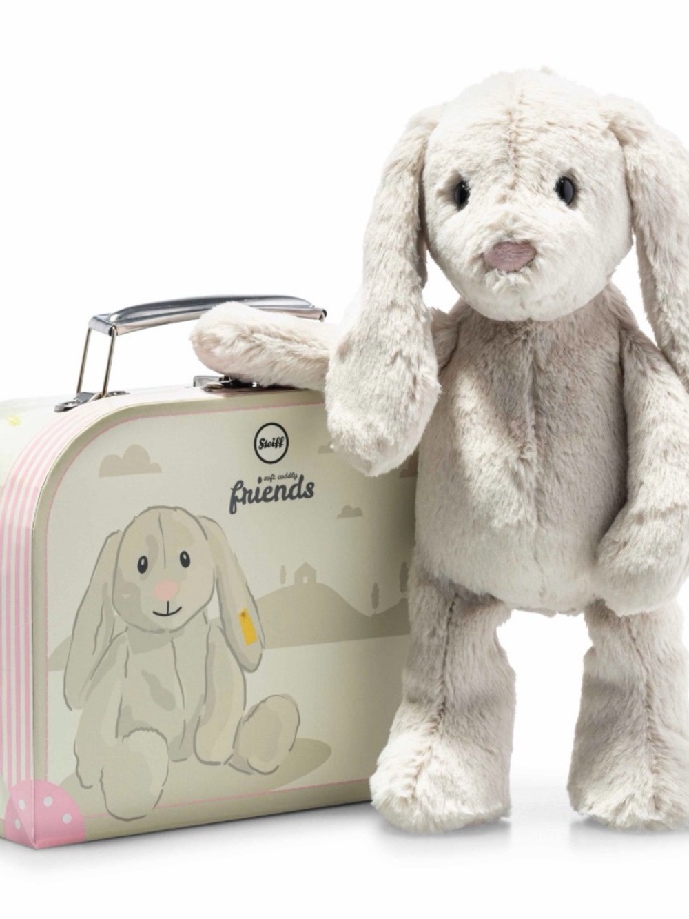 NWT Steiff Cuddly Friends "Hoppie" Bunny with Matching Suitcase